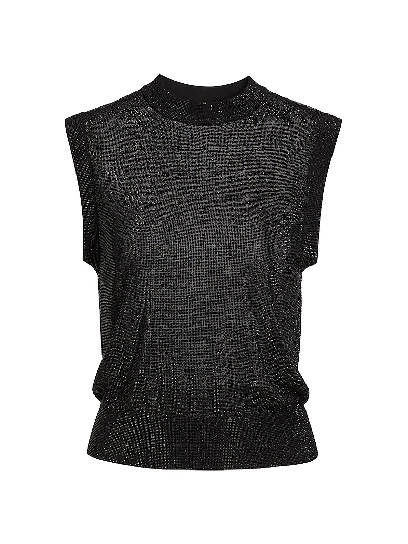 Beaded Mock Turtleneck Tank
