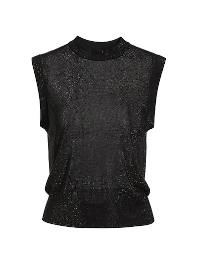 Beaded Mock Turtleneck Tank