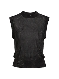 Beaded Mock Turtleneck Tank