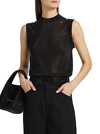 Beaded Mock Turtleneck Tank