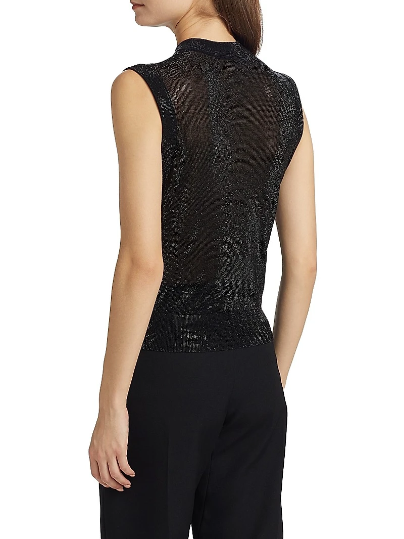 Beaded Mock Turtleneck Tank
