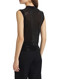 Beaded Mock Turtleneck Tank