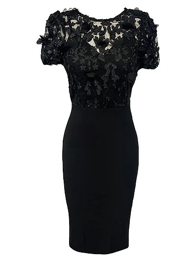 Marianne Embroidered Blouson Mididress