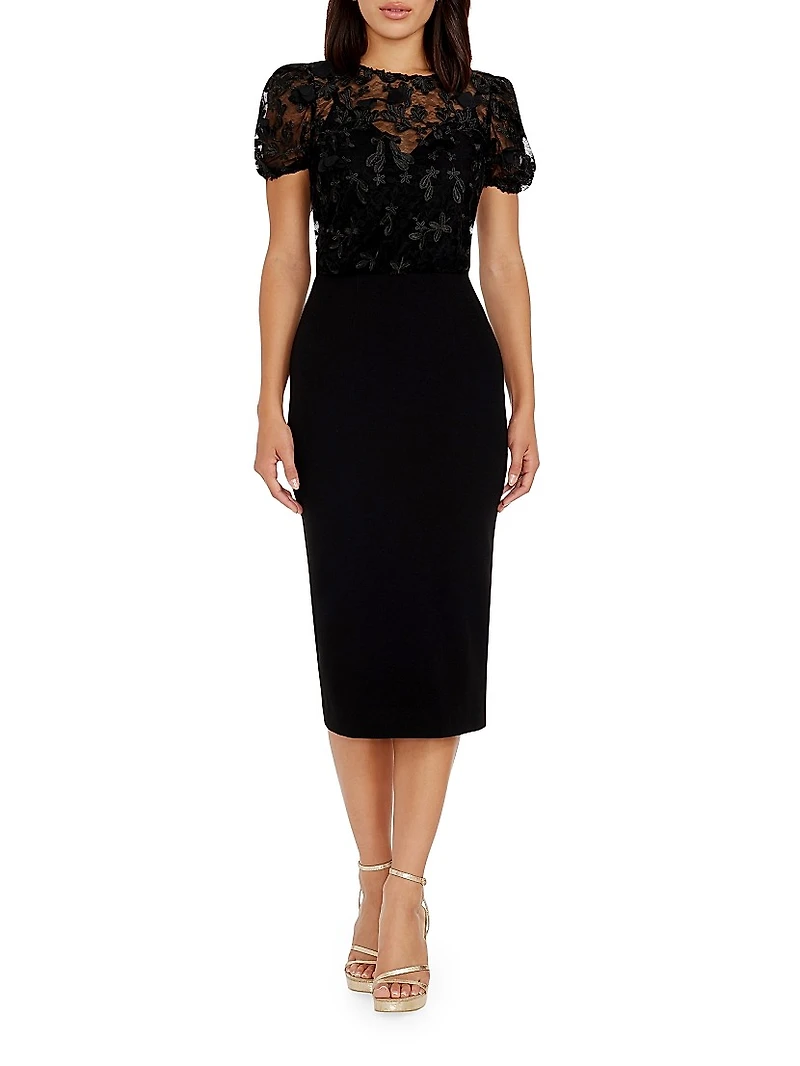 Marianne Embroidered Blouson Mididress