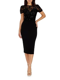 Marianne Embroidered Blouson Mididress