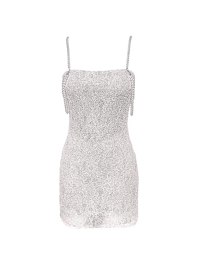 Farrah Imitation Pearl-Embellished Sequined Minidress