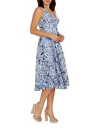 Elisa Floral Fit & Flare Midi-Dress