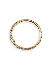 VLogo Signature Metal and Swarovski Crystal Ring