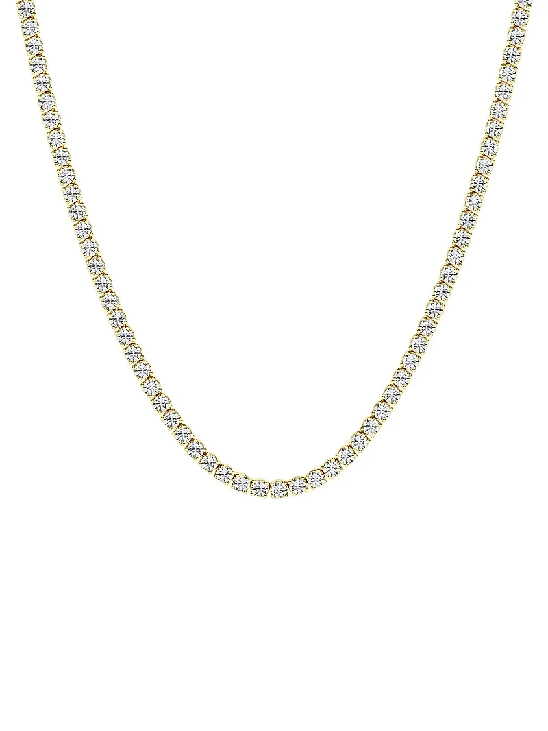 14K Yellow Gold & Natural Diamond Tennis Necklace/5.00-15.00 TCW