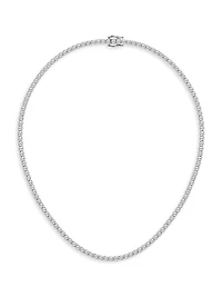 14K White Gold & Natural Diamond Tennis Necklace/5.00-15.00 TCW
