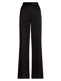 Satin High-Rise Wide-Leg Pants