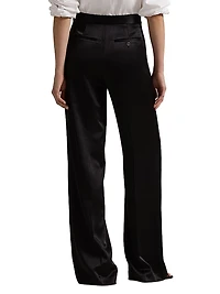 Satin High-Rise Wide-Leg Pants