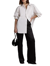 Satin High-Rise Wide-Leg Pants