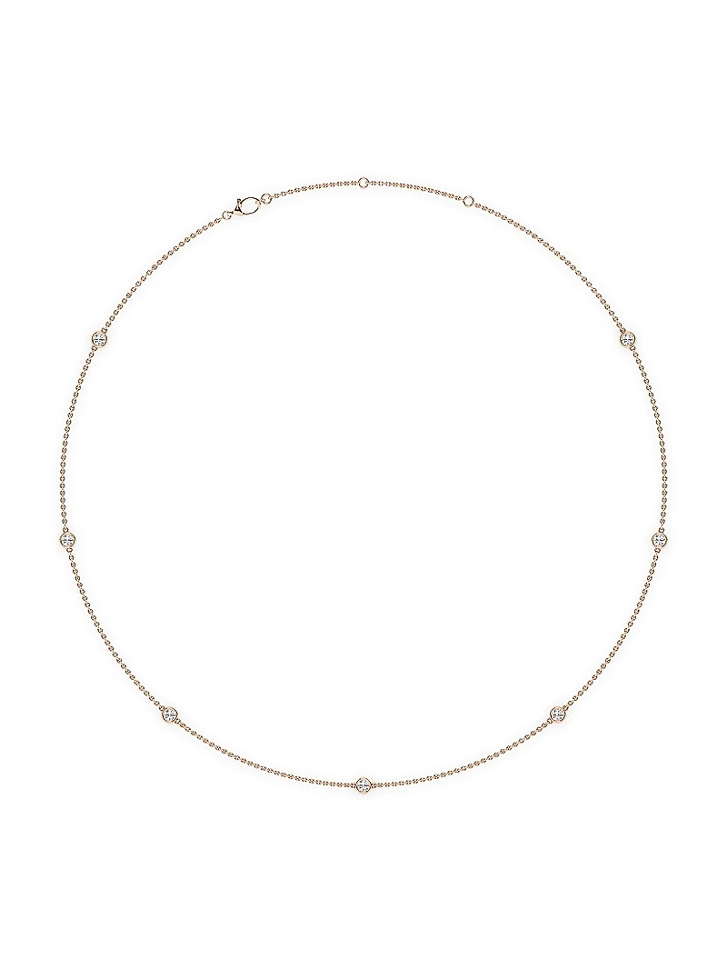 14K Rose Gold & -Diamond Station Necklace/0.70-2.10 TCW