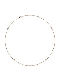 14K Rose Gold & -Diamond Station Necklace/0.70-2.10 TCW