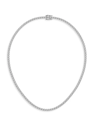 Platinum & Natural Diamond Tennis Necklace/5.00-15.00 TCW