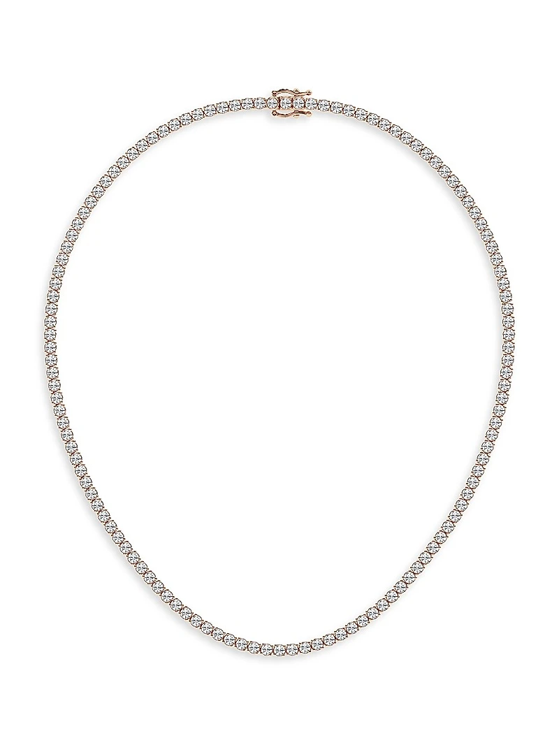 14K Rose Gold & Natural Diamond Tennis Necklace/5.00-15.00 TCW
