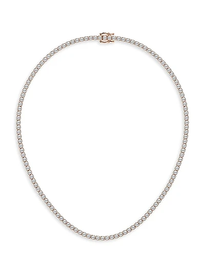 14K Rose Gold & Natural Diamond Tennis Necklace/5.00-15.00 TCW