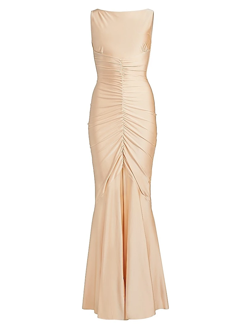Illenne Ruched Jersey Gown