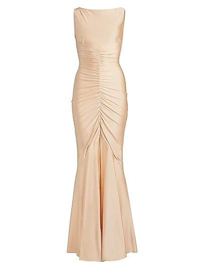 Illenne Ruched Jersey Gown
