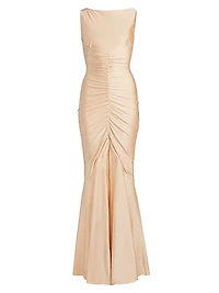 Illenne Ruched Jersey Gown