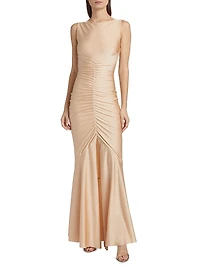 Illenne Ruched Jersey Gown