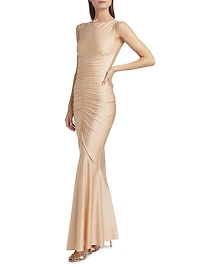 Illenne Ruched Jersey Gown