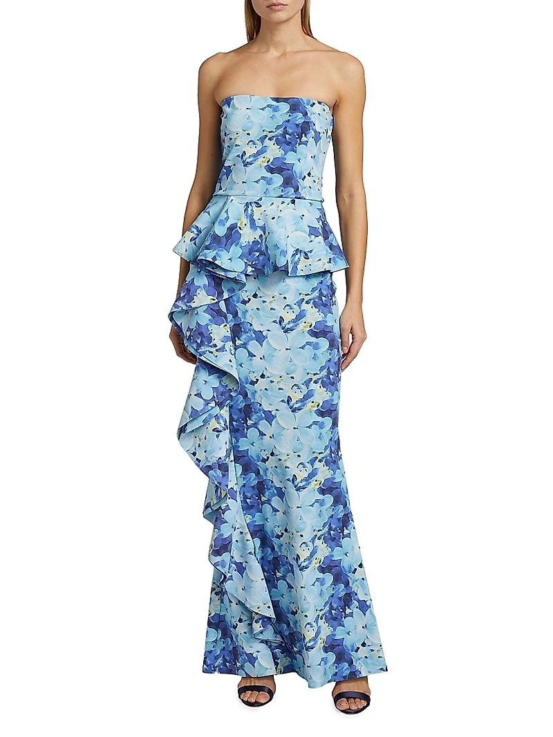 Hafsa Sje Floral Peplum Gown
