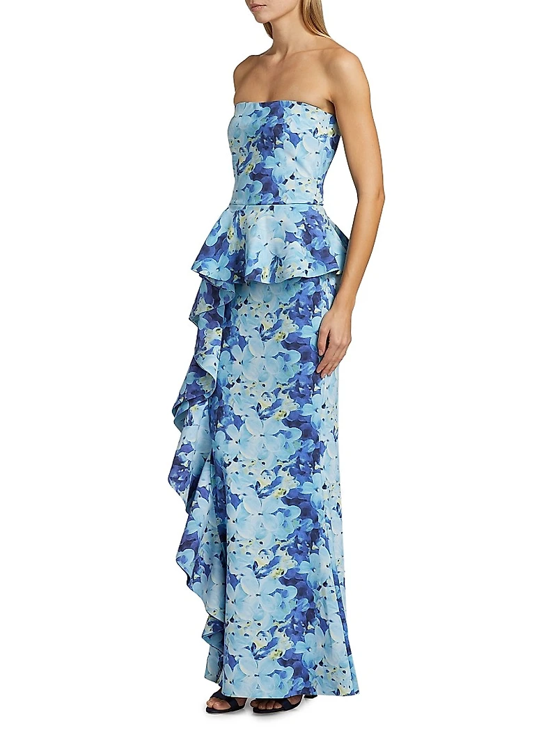 Hafsa Sje Floral Peplum Gown
