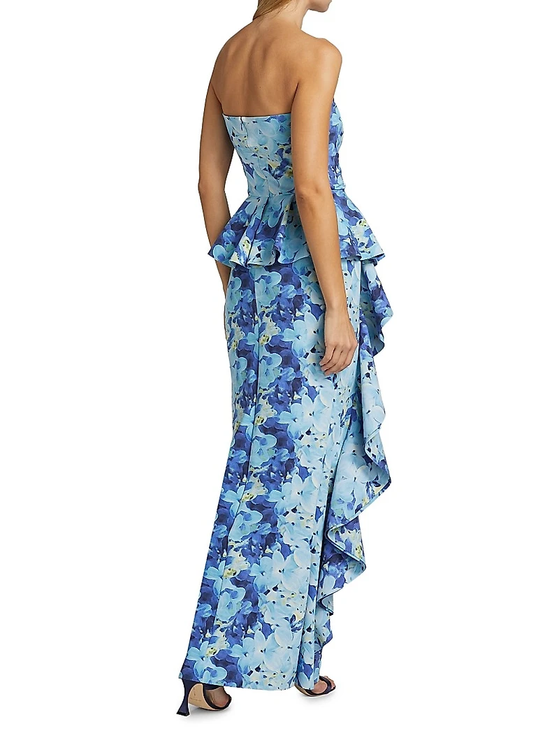 Hafsa Sje Floral Peplum Gown