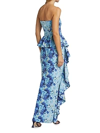 Hafsa Sje Floral Peplum Gown