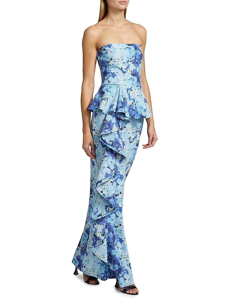 Hafsa Sje Floral Peplum Gown