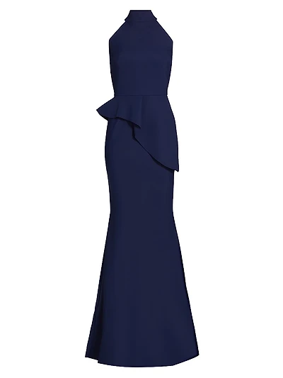 Guppy Halter Peplum Gown