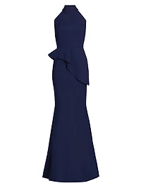Guppy Halter Peplum Gown