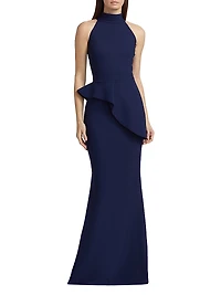 Guppy Halter Peplum Gown