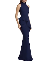 Guppy Halter Peplum Gown