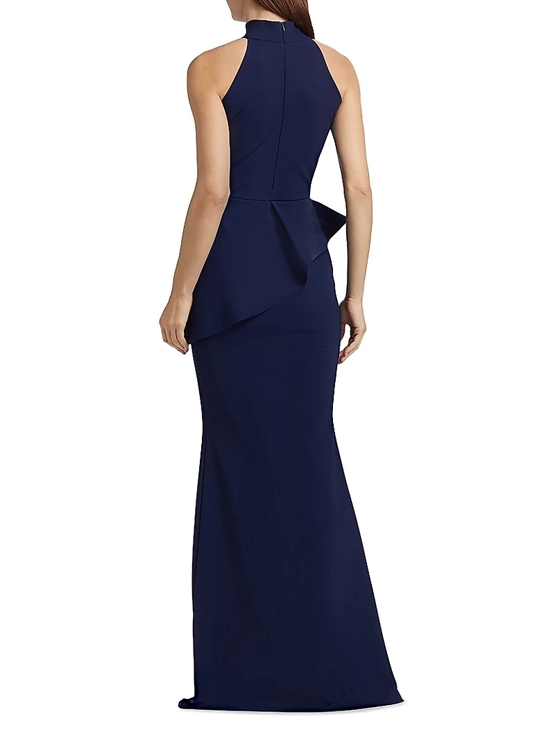 Guppy Halter Peplum Gown