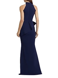 Guppy Halter Peplum Gown