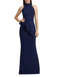Guppy Halter Peplum Gown