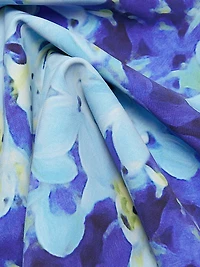 Wang Floral Ruched Sleeveless Midi-Dress