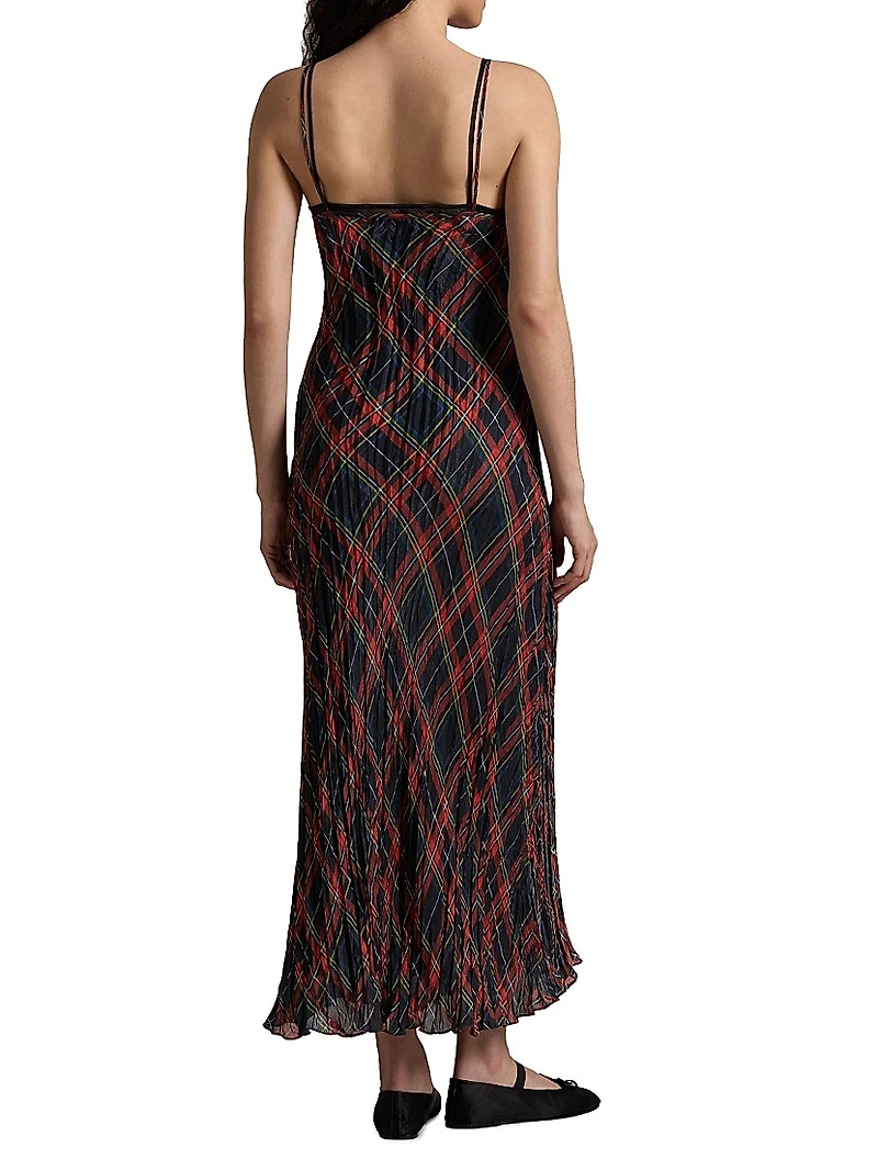 Check Slip Midi-Dress