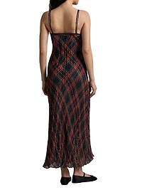 Check Slip Midi-Dress