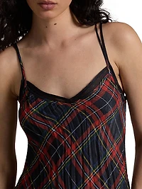 Check Slip Midi-Dress