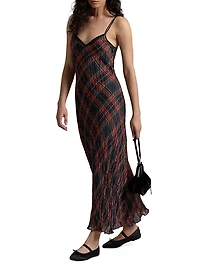 Check Slip Midi-Dress