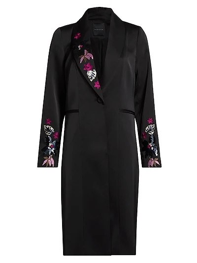 Heather Floral Embroidered Coat