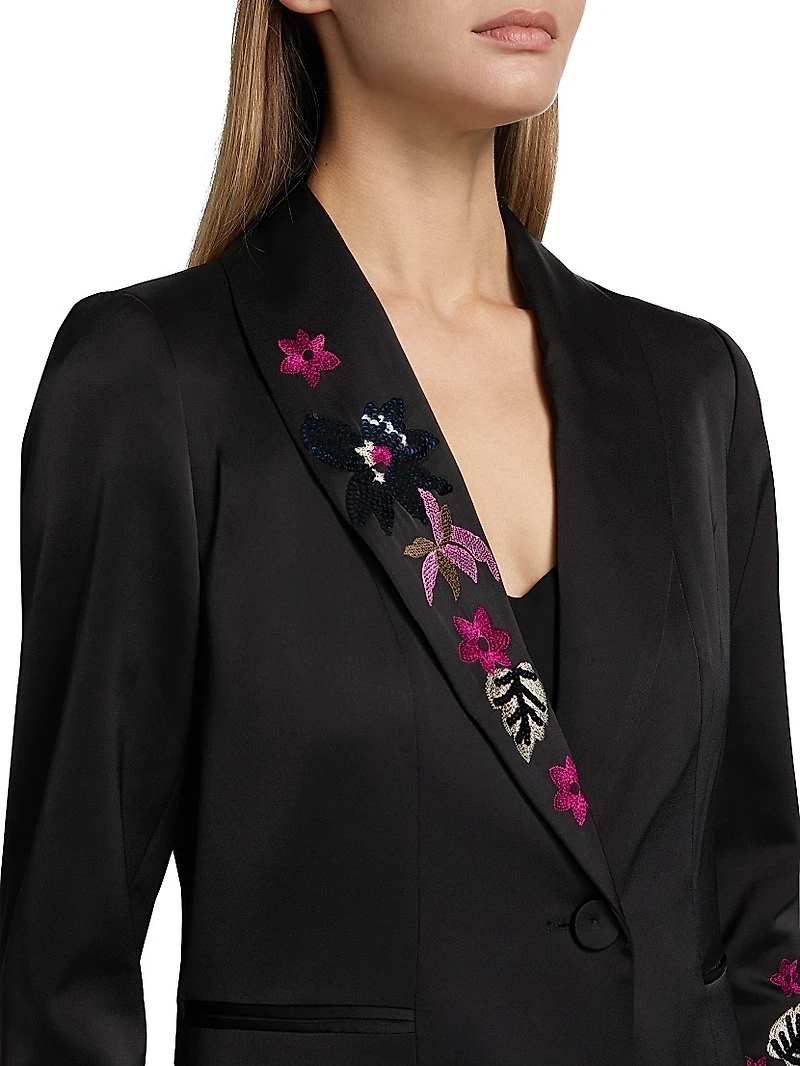 Heather Floral Embroidered Coat