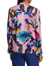 The Minne Daphne Garden Floral Silk Blouse