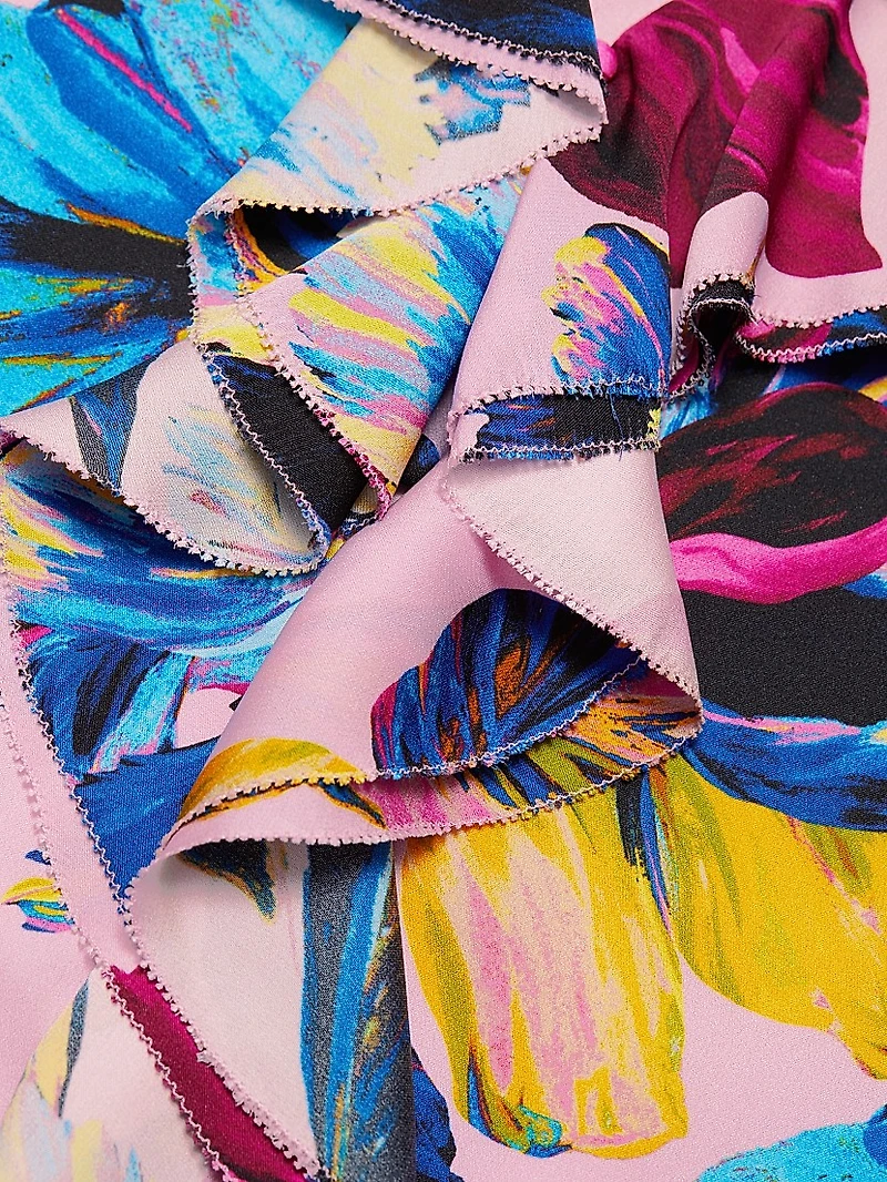 The Minne Daphne Garden Floral Silk Blouse