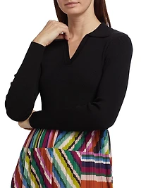 Mave Mix Media Pleated Midi-Dress