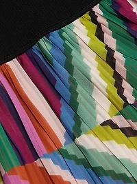 Mave Mix Media Pleated Midi-Dress